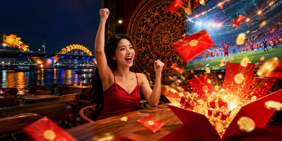 Người chơi nhận thưởng bì đỏ tại quán cà phê Đà Nẵng