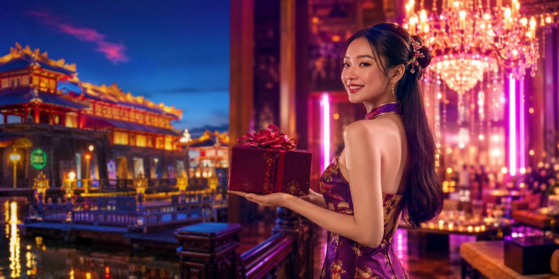 Không khí cá cược trực tuyến sôi động với ánh đèn neon tại Huế ban đêm